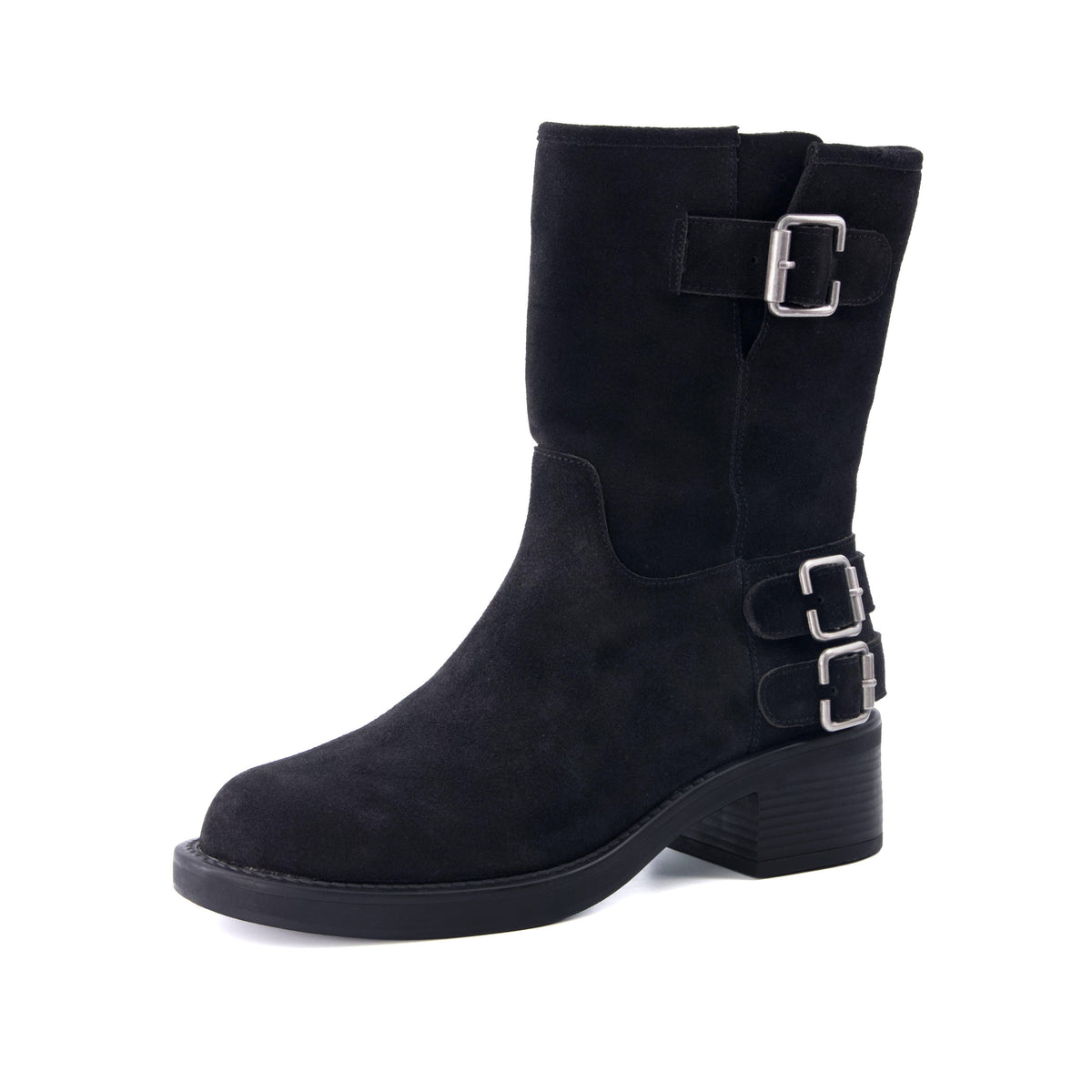 Tidy Suede Moto Boots