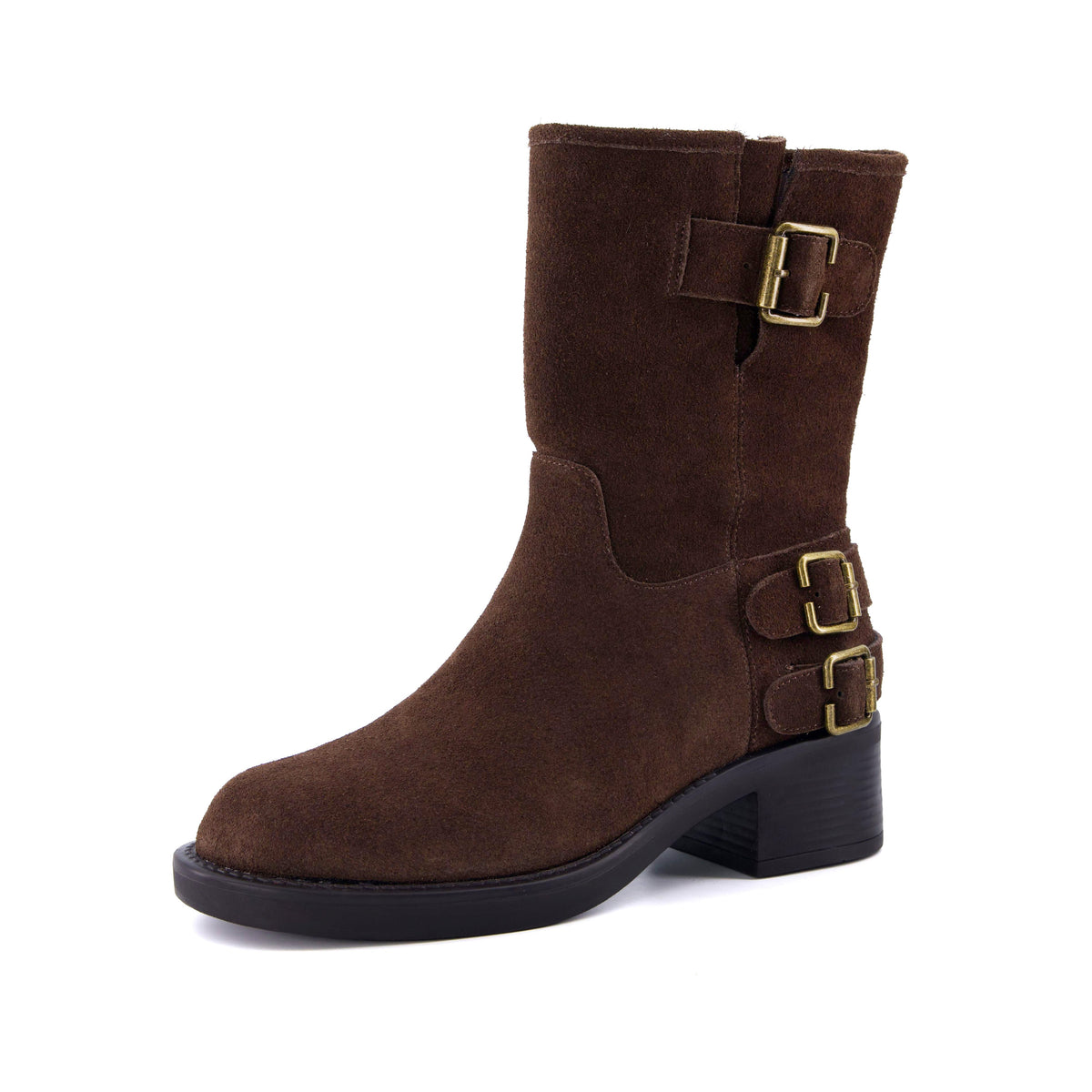 Tidy Suede Moto Boots