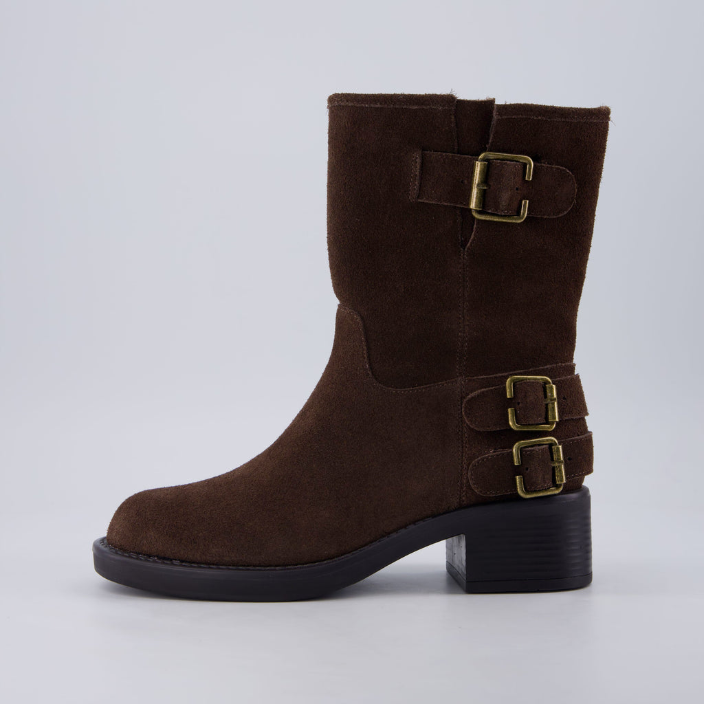 Tidy Suede Moto Boots