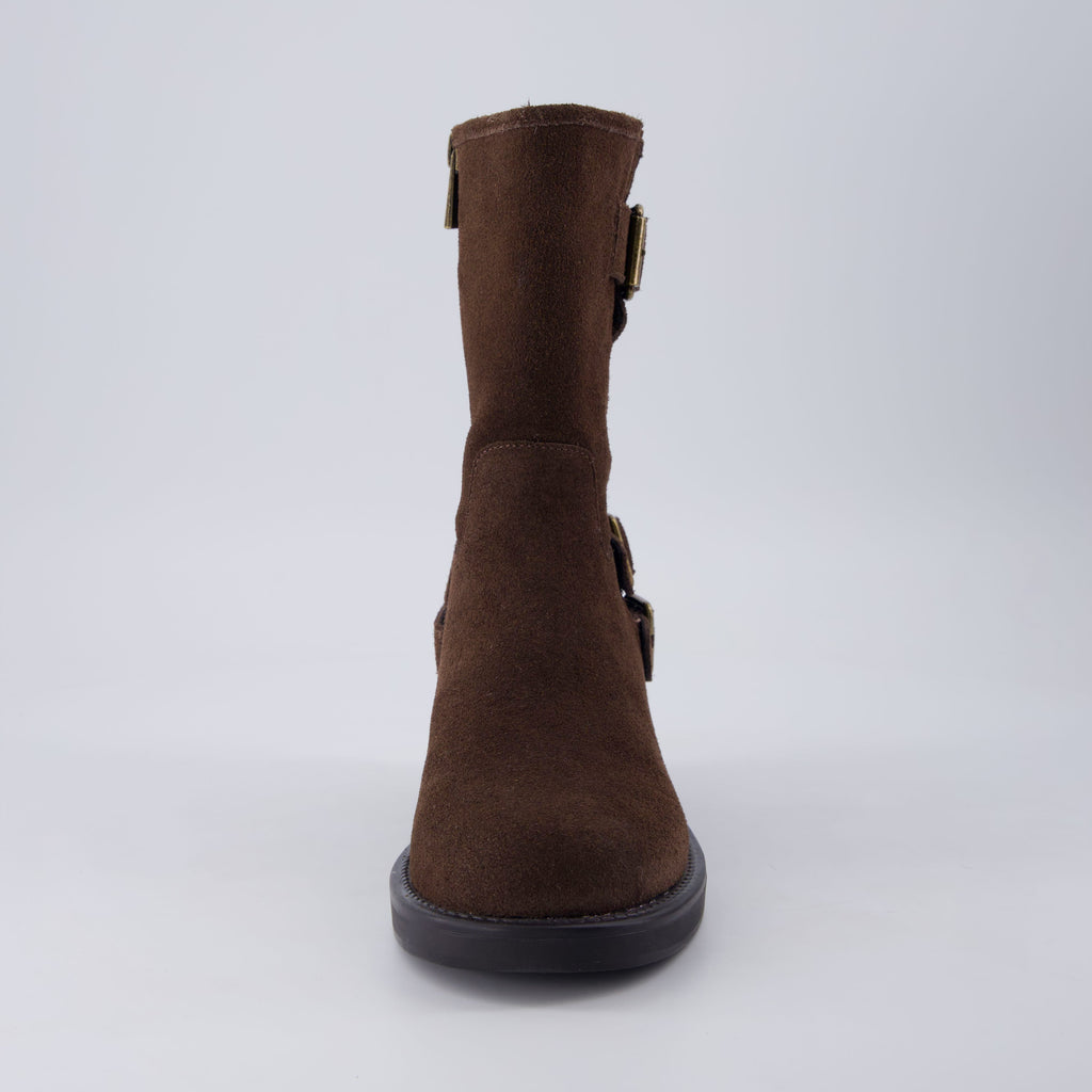 Tidy Suede Moto Boots