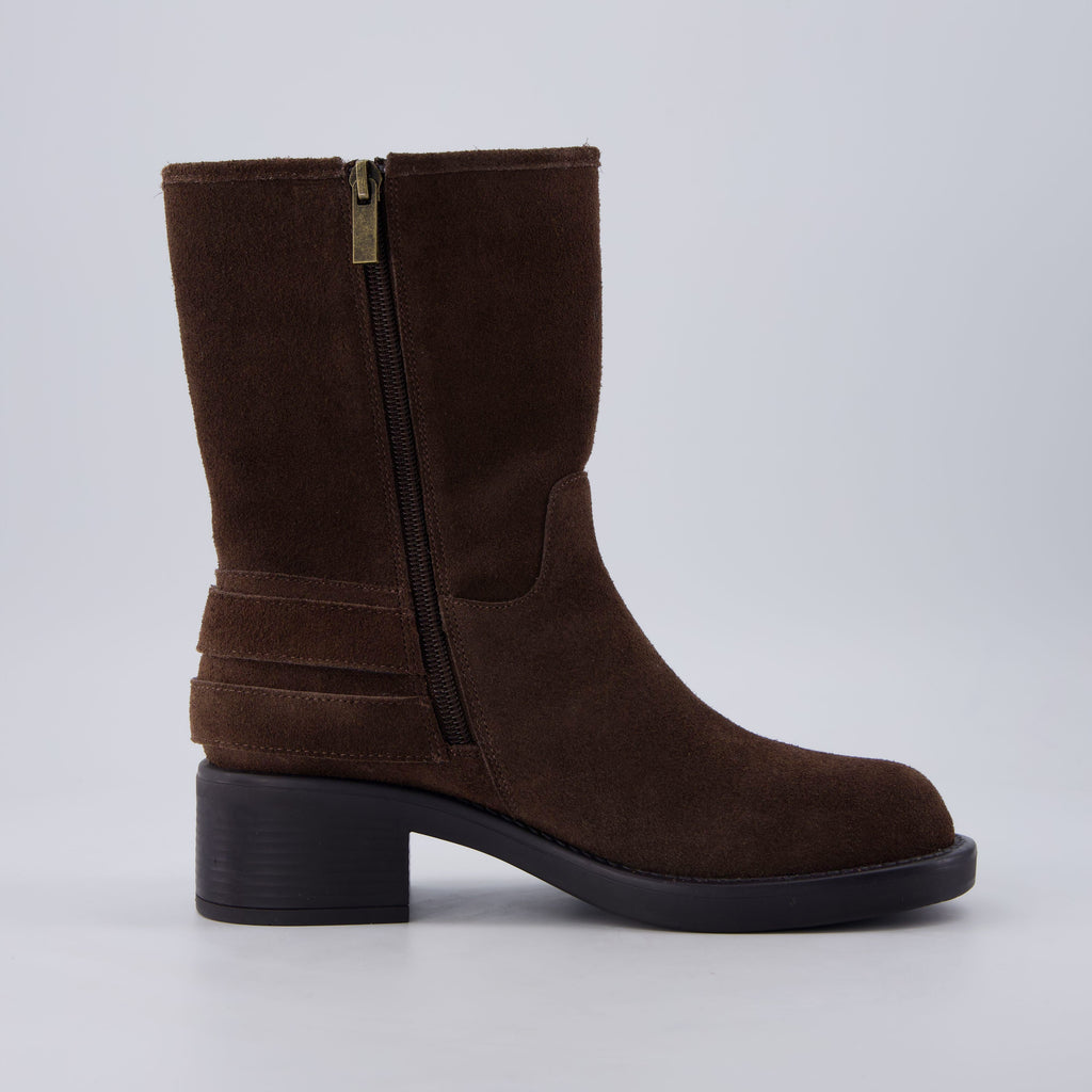 Tidy Suede Moto Boots