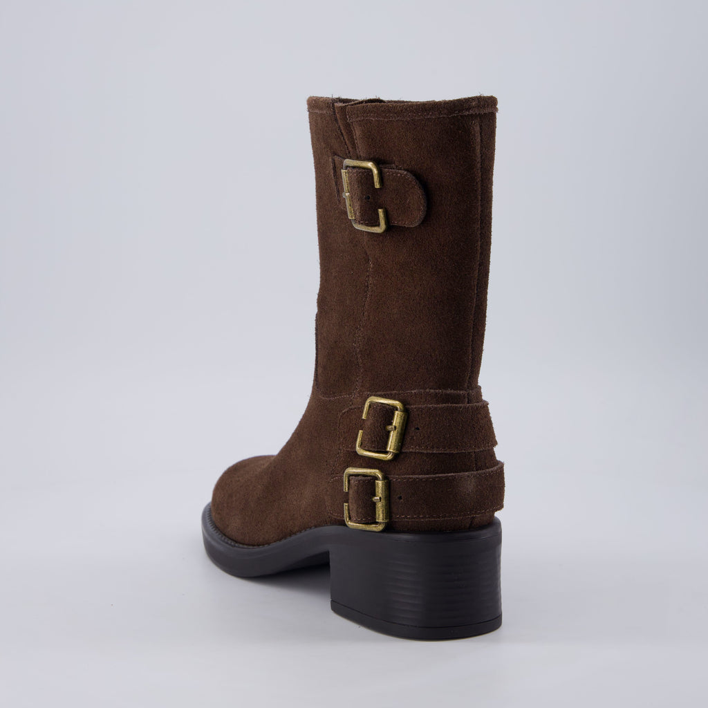 Tidy Suede Moto Boots