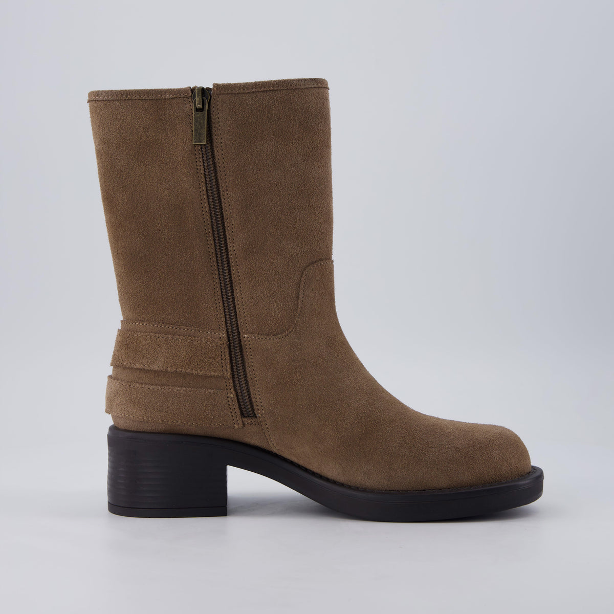 Tidy Suede Moto Boots
