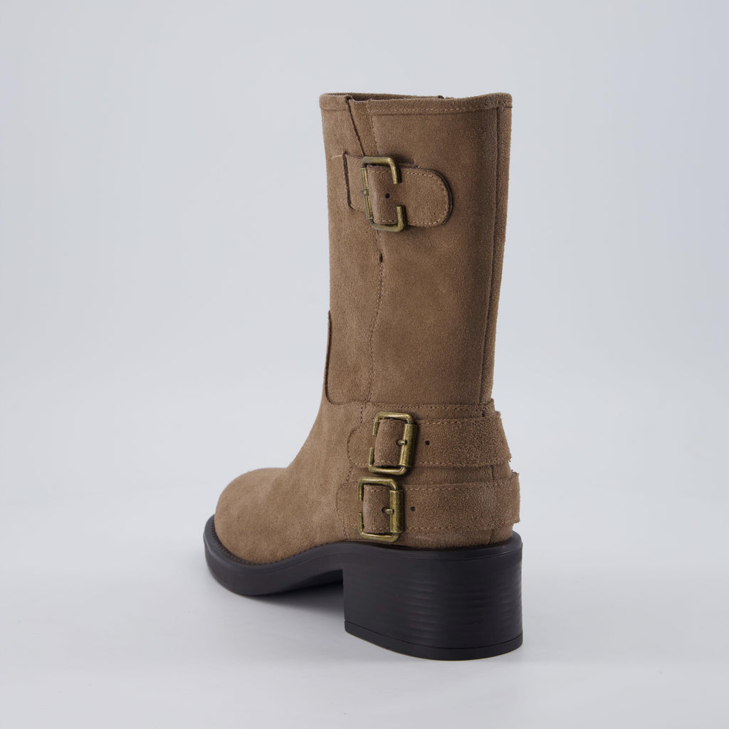 Tidy Suede Moto Boots