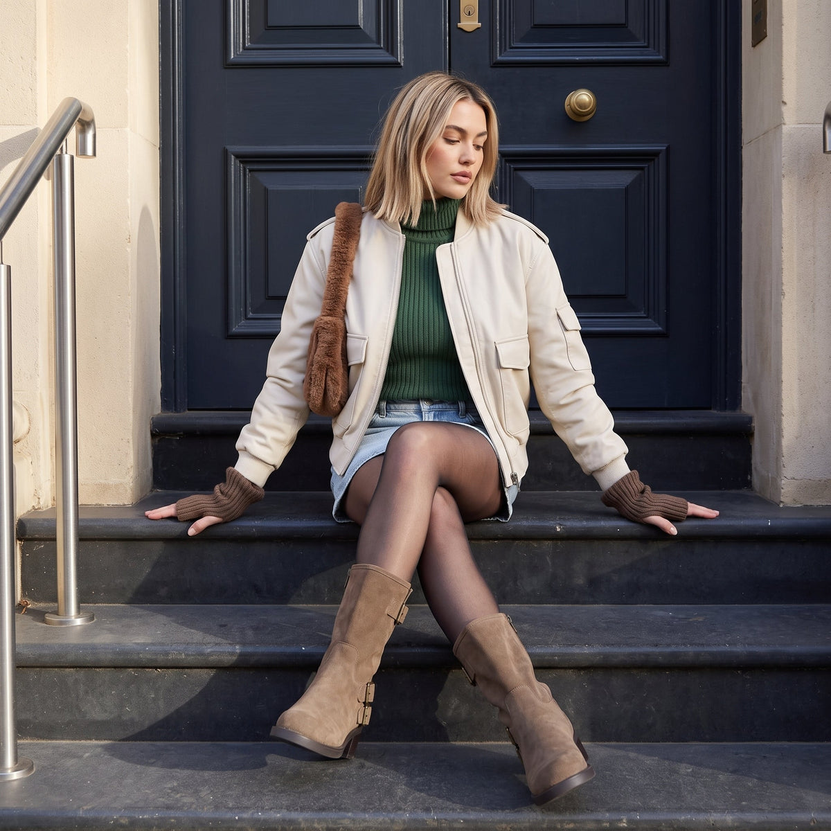 Tidy Suede Moto Boots