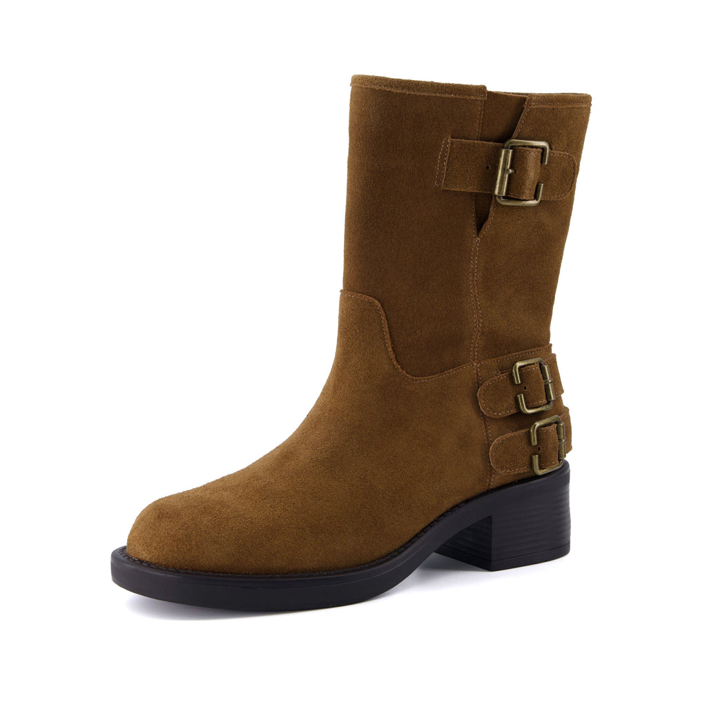 Tidy Suede Moto Boots