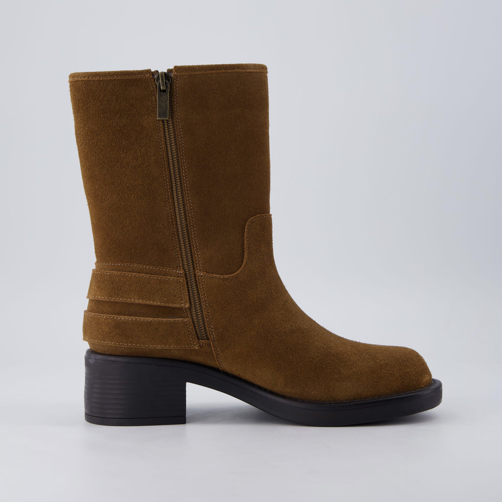 Tidy Suede Moto Boots
