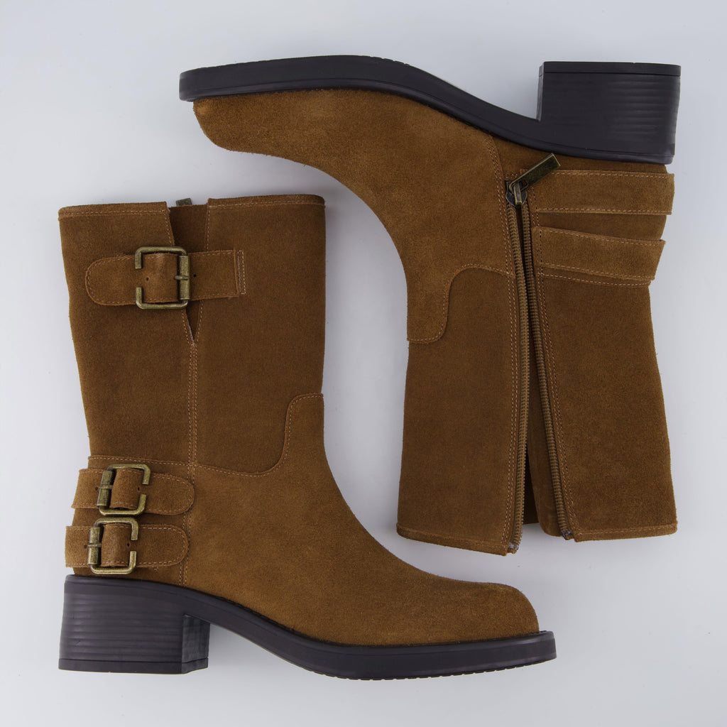 Tidy Suede Moto Boots