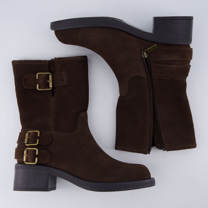 Tidy Suede Moto Boots